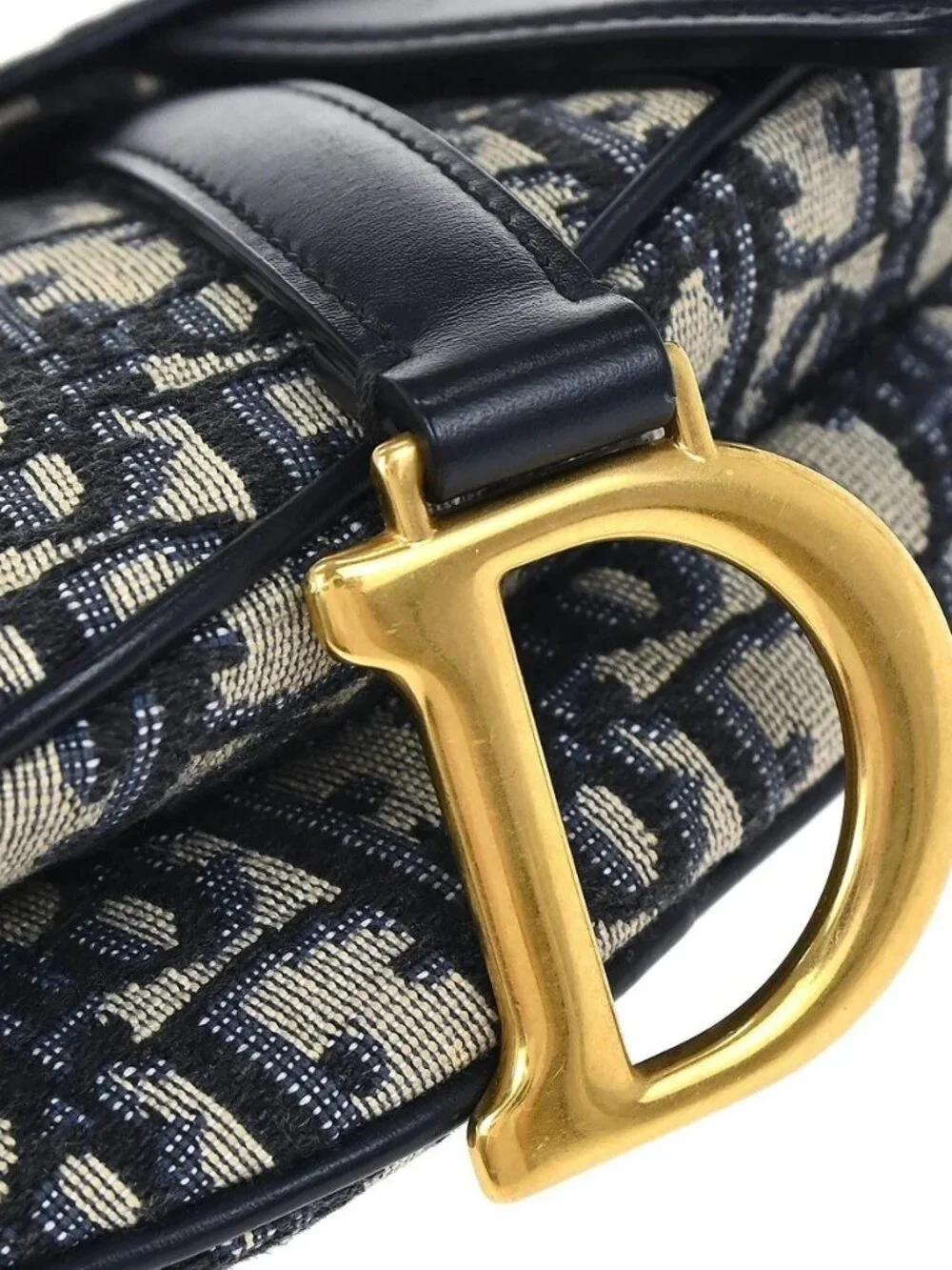 Christian Dior Navy Trotter Oblique Mini Saddle 2way Handbag 05-RU-1118 187711 - Picture 12 of 16